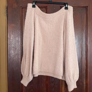 Pink Off Shoulder Sweater